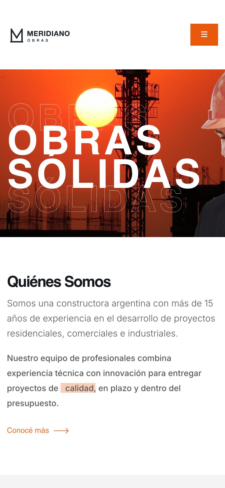 Sitio Web para Constructoras móvil